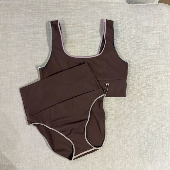 Its Now Cool Bikini Set The Contour Crop Surf Top High-Waist Bottoms Small NEW - Picture 8 of 12